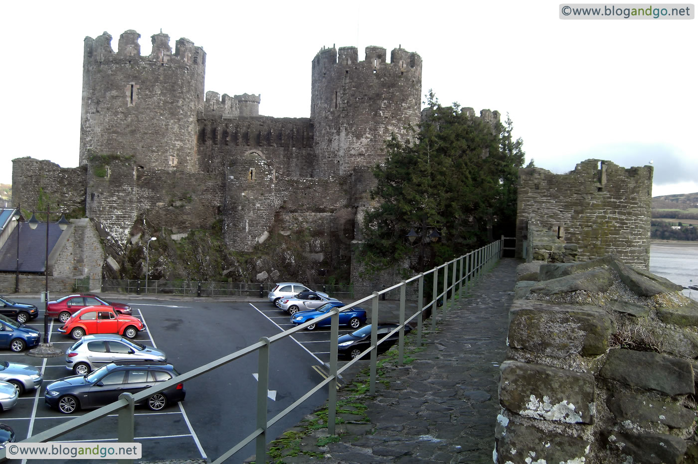Conwy - Town walls looking to the castle
